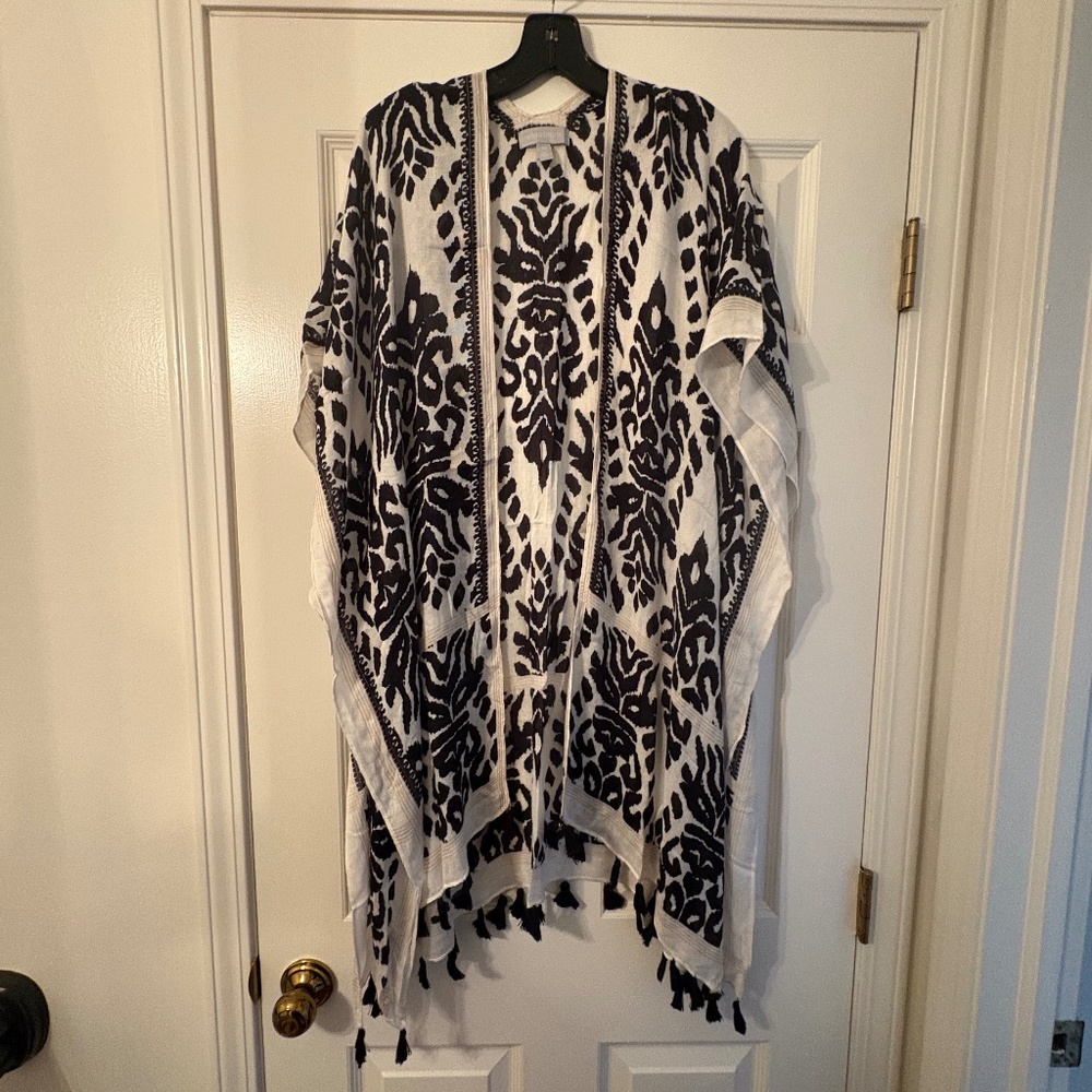 Nordstrom, caftan, one size, black and cream
